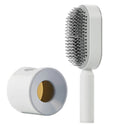Press Type Cleaning Design Air Cushion Bag Massage Comb with base - White
