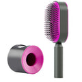 Press Type Cleaning Design Air Cushion Bag Massage Comb with base - Rose Red