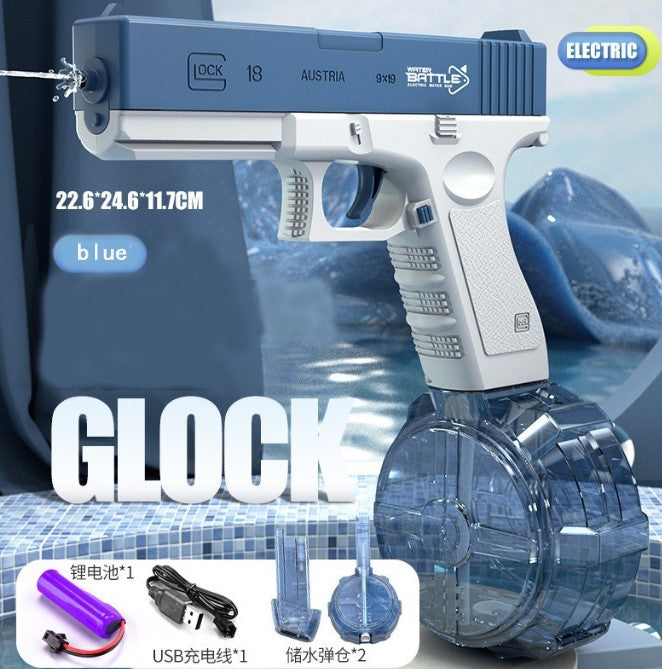 Fully Automatic Continuous Electric Water Gun Glock - Blue