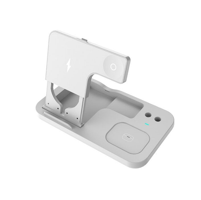 15W Fast Charge 4 In 1 QI Wireless Charger Dock Station - White