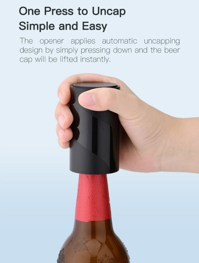 Push Type Mini Beer Bottle Opener Black