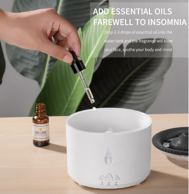 Flame aromatherapy machine remote control Humidifier Full Crack Fire Blue Remote Co