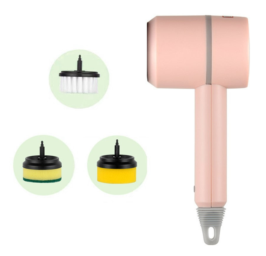 Multifunctional Electric Cleaning Household Brush Automatic Handheld Charging 1200mAh- Pink