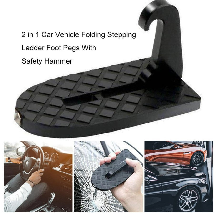 2 in 1 Foldable Car Vehicle Folding Stepping Ladder Foot Pegs