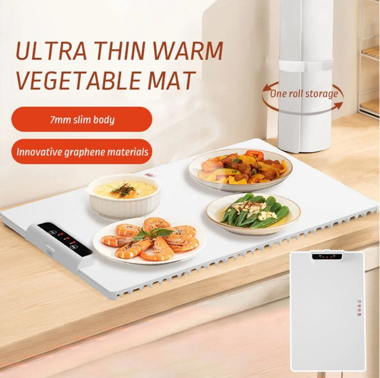 Electric Warming Tray Warm Plate Adjustable Temperature 60℃-100℃ 240W Keep Food Hot Constant Mat