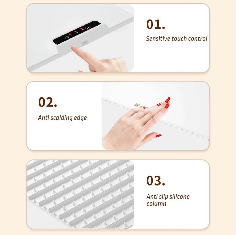 Electric Warming Tray Warm Plate Adjustable Temperature 60℃-100℃ 240W Keep Food Hot Constant Mat