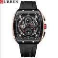 CURREN 8442 Men's Waterproof Six Needle Quartz  Multifunctional Watch Men's Watch - Black