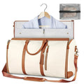 Large folding suit bag, large capacity, handheld clothing, luggage bag - White/Brown
