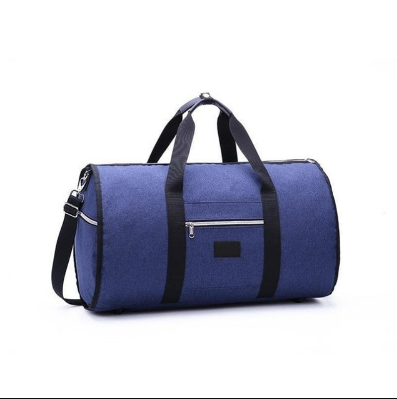 Waterproof Travel Bag Mens/Women Travel Shoulder Bag 2 In 1 Large Luggage Duffel Totes Carry On Hand Bag - Blue