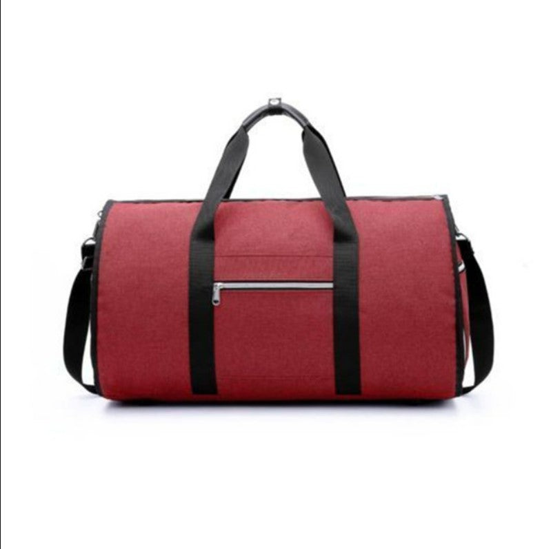 Waterproof Travel Bag Mens/Women Travel Shoulder Bag 2 In 1 Large Luggage Duffel Totes Carry On Hand Bag - Red