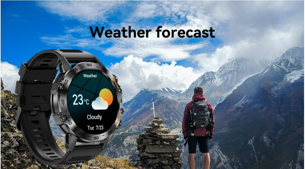 Smart Watch K52 Watches Unisex Sports Fitness Modes Bluetooth Call Health Monitor 400mah 1.39Inch HD Smartwatch - Black