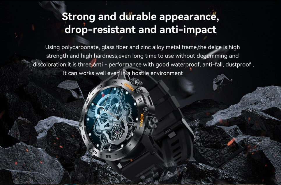 Smart Watch K52 Watches Unisex Sports Fitness Modes Bluetooth Call Health Monitor 400mah 1.39Inch HD Smartwatch - Black