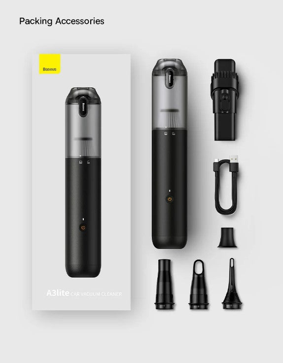 Baseus 4in1 15000Pa Car Vacuum Cleaner Air Pump Wireless Vacuum Cleaner - Black