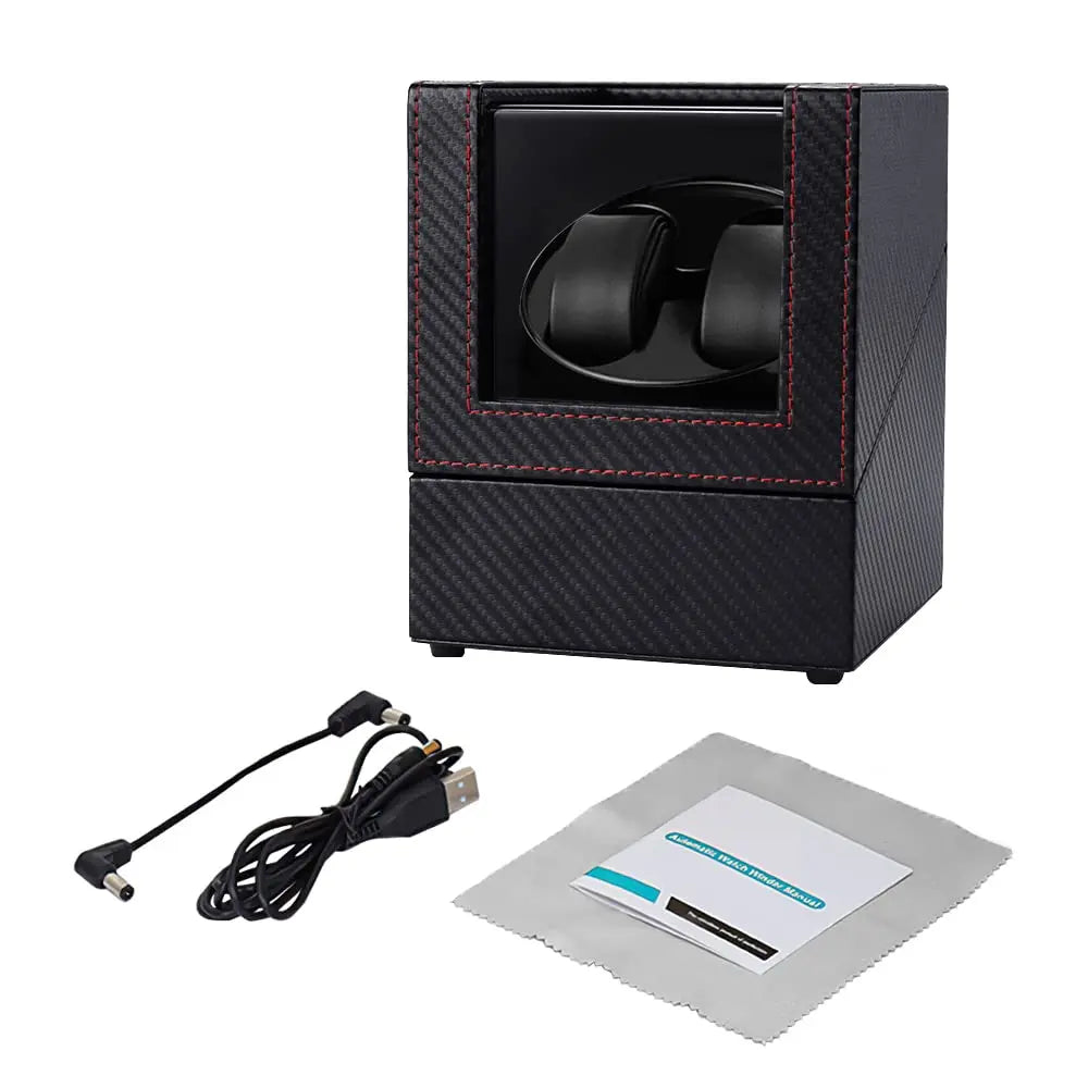 Carbon Fiber Watch Winders For Automatic Watches Usb Power Double
