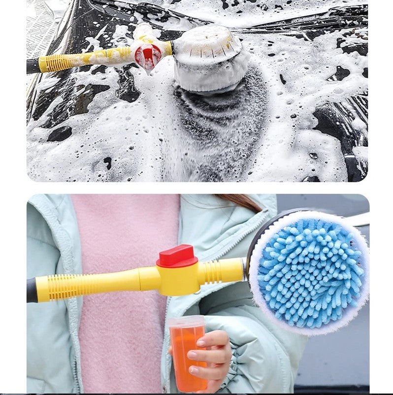 Long Handle Automatic Foaming Water Power Car Wash Brush Chenille Microfiber Car Wash Mop