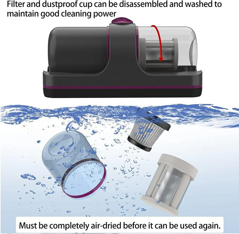 Ultraviolet Mite Removal Instrument Vacuum Cleaner Cordless Handheld Vacuum For Mattress Sofa Bed Home Detachable Filter