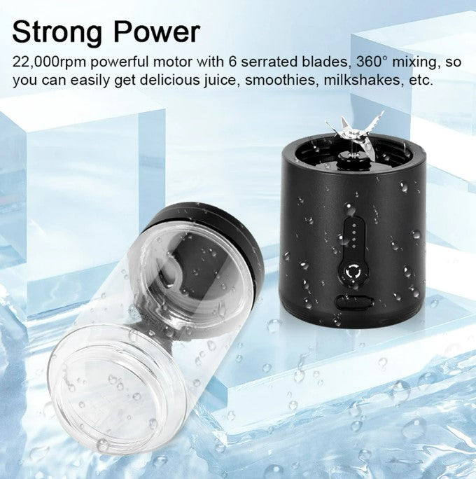 Portable Blender Cup USB Electric Fruit Juicer Rechargeable for Outdoor Sports Travel Camping - White