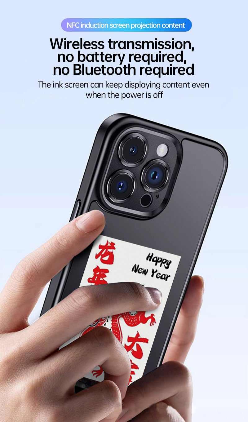 iPhone Protective Case Screen casting phone case with ink screen DIY pattern - Black