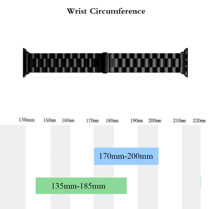 Stainless Steel Strap for Apple Watch Band 38mm - 40mm Metal Links Bracelet Smart Watch Strap - Black