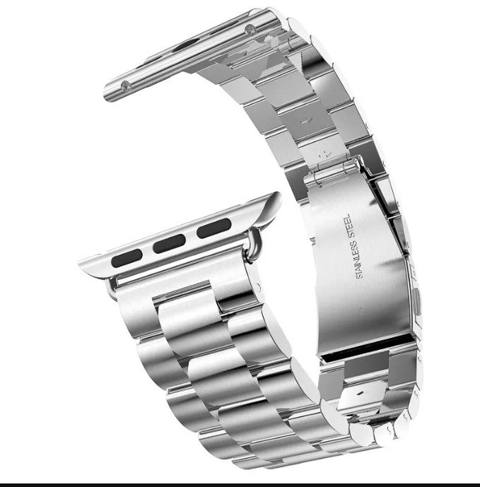 Stainless Steel Strap for Apple Watch Band 38mm - 40mm Metal Links Bracelet Smart Watch Strap - Silver