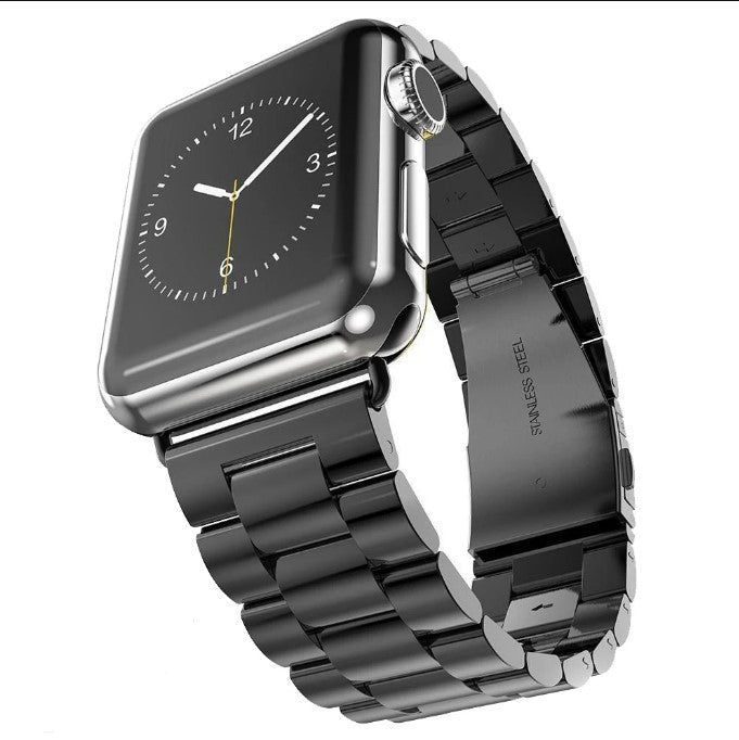 Stainless Steel Strap for Apple Watch Band 42mm - 44mm Metal Links Bracelet Smart Watch Strap - Black