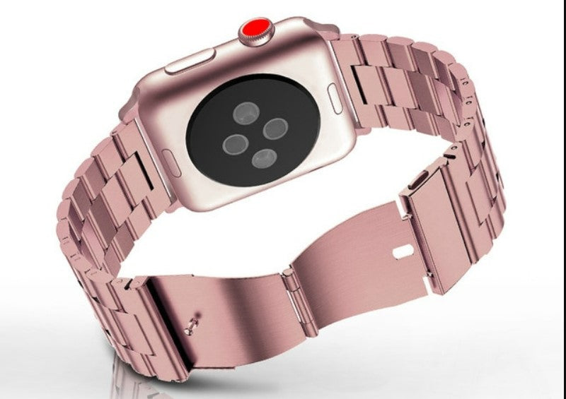 Stainless Steel Strap for Apple Watch Band 42mm - 44mm Metal Links Bracelet Smart Watch Strap - Rose Gold