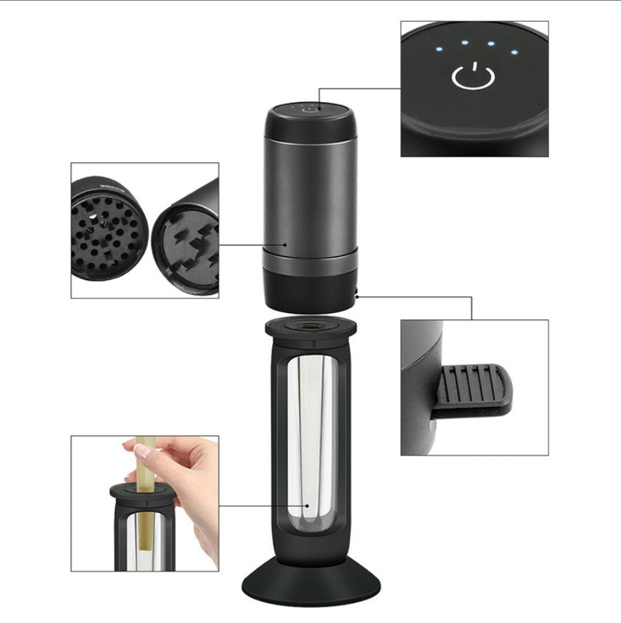 Electric Cigarette Grinder, Horn Tube, Cut Tobacco Metal Cigarette Lighter