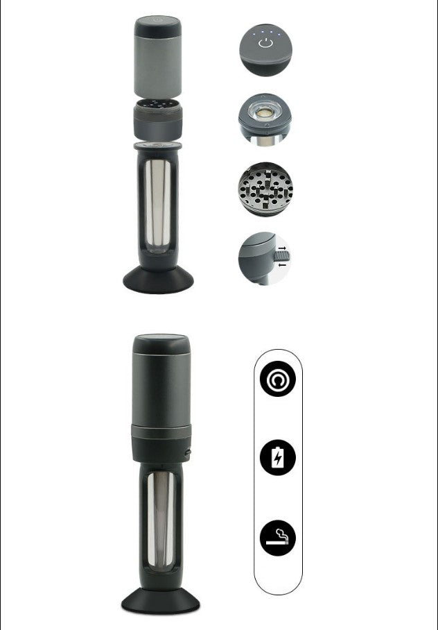 Electric Cigarette Grinder, Horn Tube, Cut Tobacco Metal Cigarette Lighter