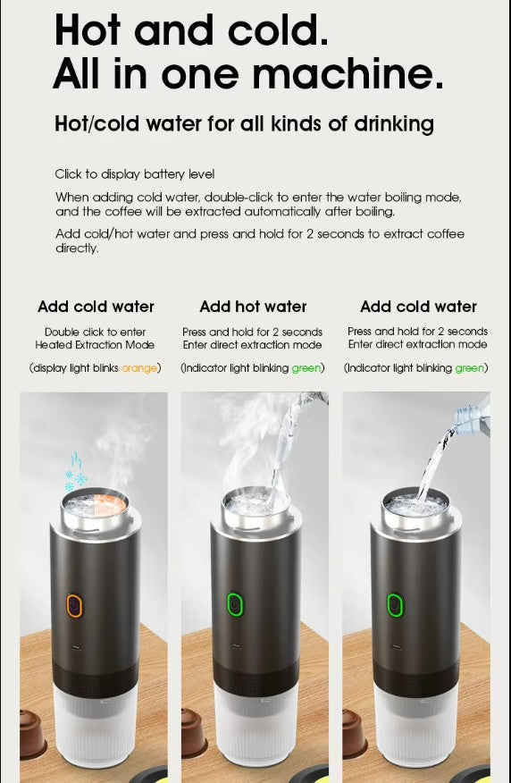 Portable Capsule Coffee Machine - Black