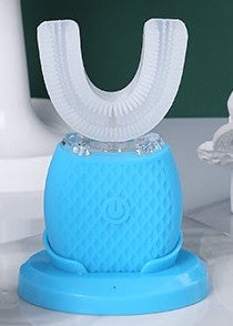 U Shape Cold Light Automatic Toothbrush - Blue